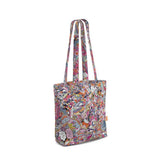 Kyuka Everyday Large Cotton Tote - Abstract Geometric Paisley Multicolor Retro Bold Vibrant Psychedelic Tangle Swirls Kaleidoscope Zen Handmade Shopper Bag Bespoke